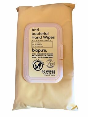 biopure Antibacterial Honey and Wildflower Scented Hand Wipes